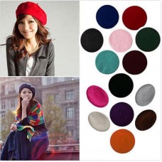 Mujers Sweet Solid Warm Wool Winter Beret French Artist Beanie Hat Ski Cap Hats  eb-42753561